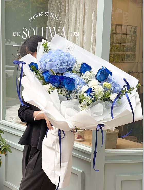 네이버 예약 솔화 스페셜티 블루 꽃다발
